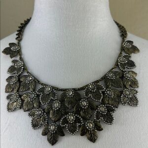 BaubleBar 'Apfel' Crystal Bib Necklace antique gold tone